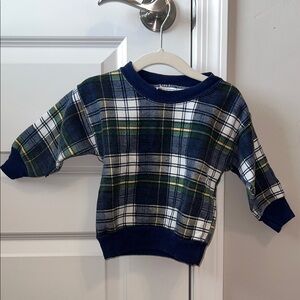 VINTAGE Plaid Kids Sweatshirt - Blue and Green
